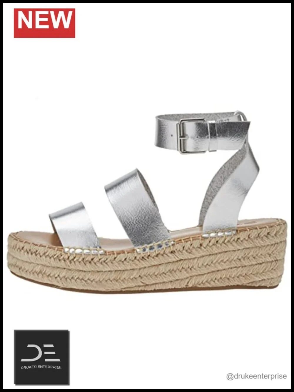 Espadrille Wedge Sandal with Ankle Strap, Platform Heel